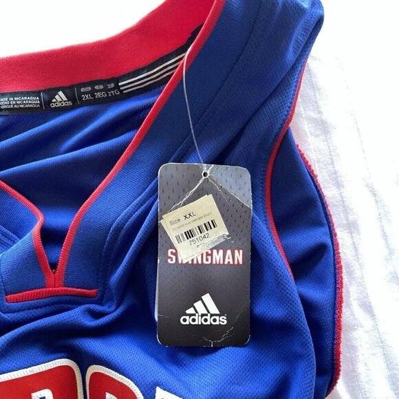 DETROIT PISTONS Adidas BRANDON KNIGHT #7 Blue Jersey NBA Men’s Sz 2XL SIGNED NWT - Picture 12 of 15